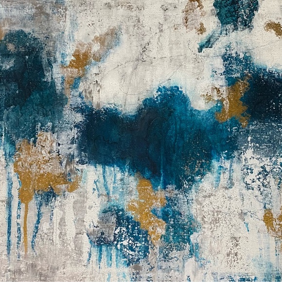 Original canvas abstract artwork 16”x20” Navy Veins I - Picture 3 of 8